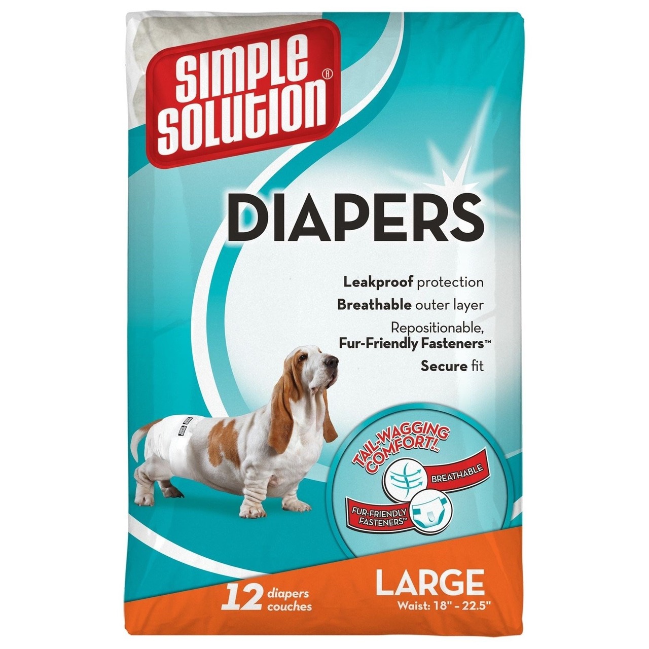 Sparpaket 2 x Simple Solution Einweg-Windeln Hunde Hygiene Inkontinenz L