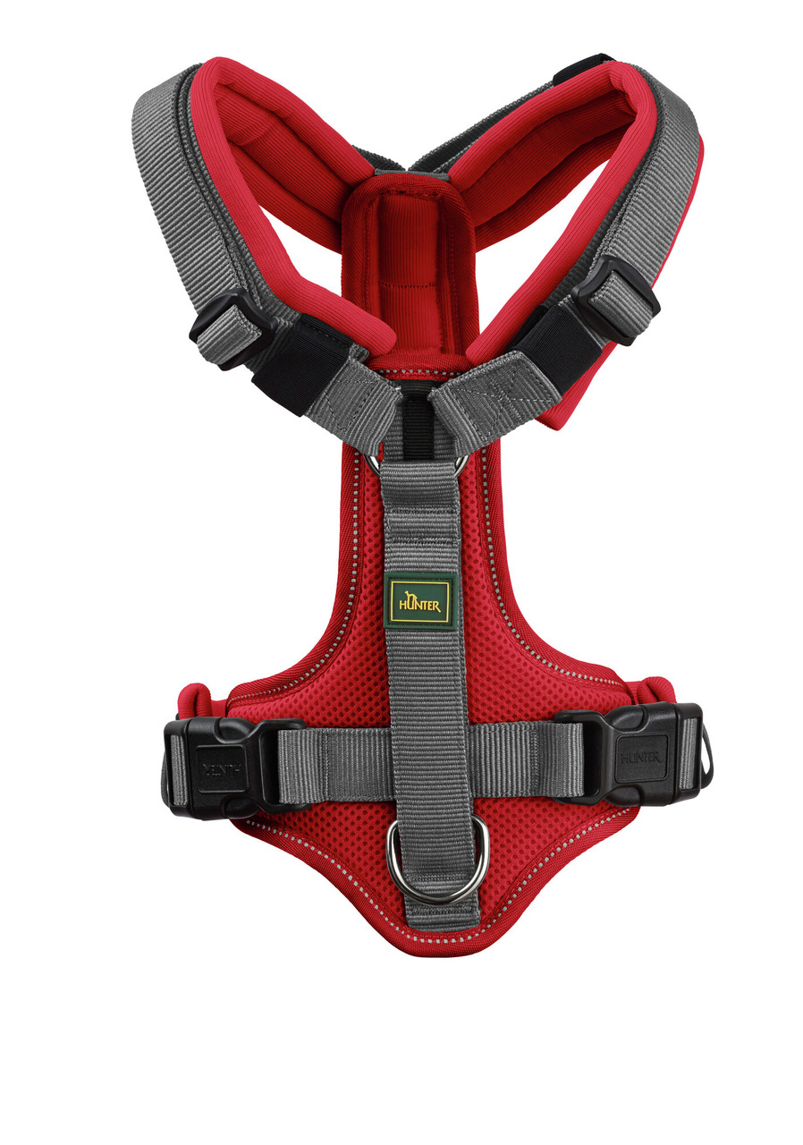 HUNTER Geschirr Maldon Up 69-105/L rot/grau