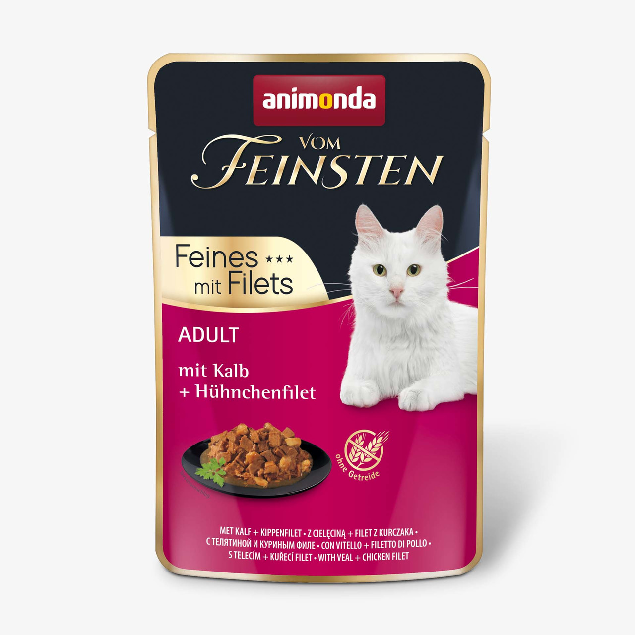 Sparpaket 6 x 85 g Animonda Vom Feinsten Feines mit Filets Adult mit Kalb + Hühnchenfilet Katzen Nassfutter