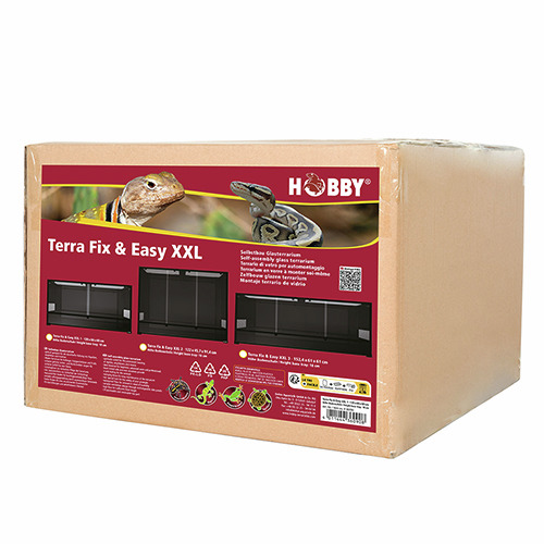 HOBBY Terra Fix & Easy XXL, für Reptilienhalter, Terrarientiere (Echsen, Schlangen), einfach montierbares XXL-Terrarium.