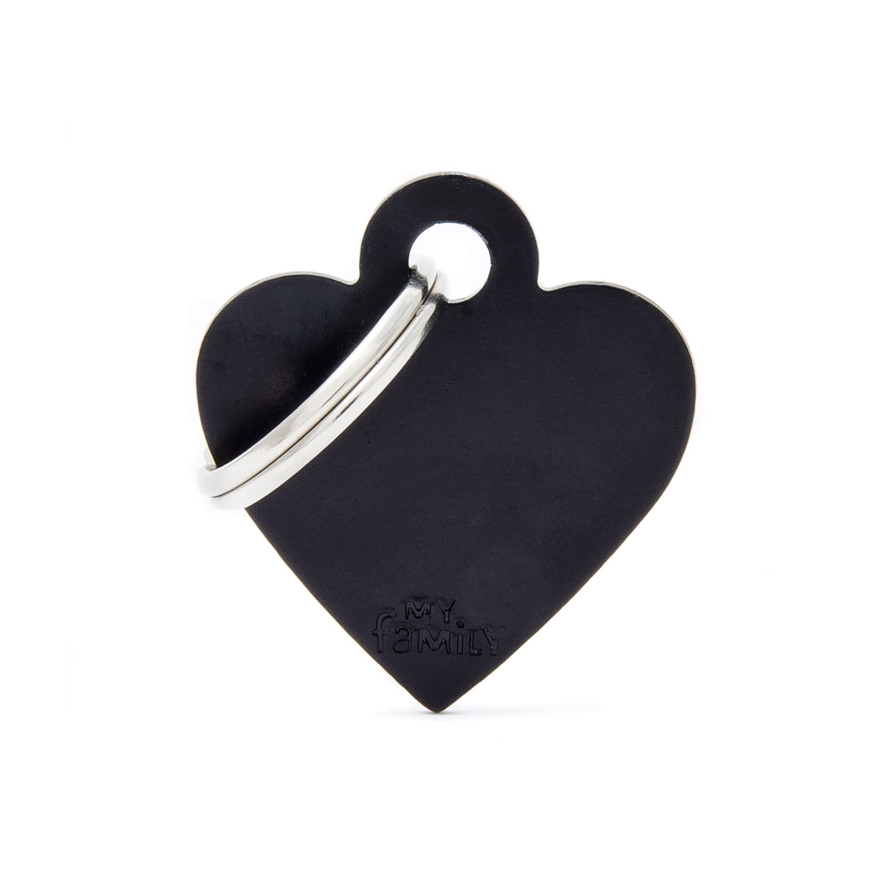 MY FAMILY Classic Small Heart Aluminum Tag schwarz Hundemarke