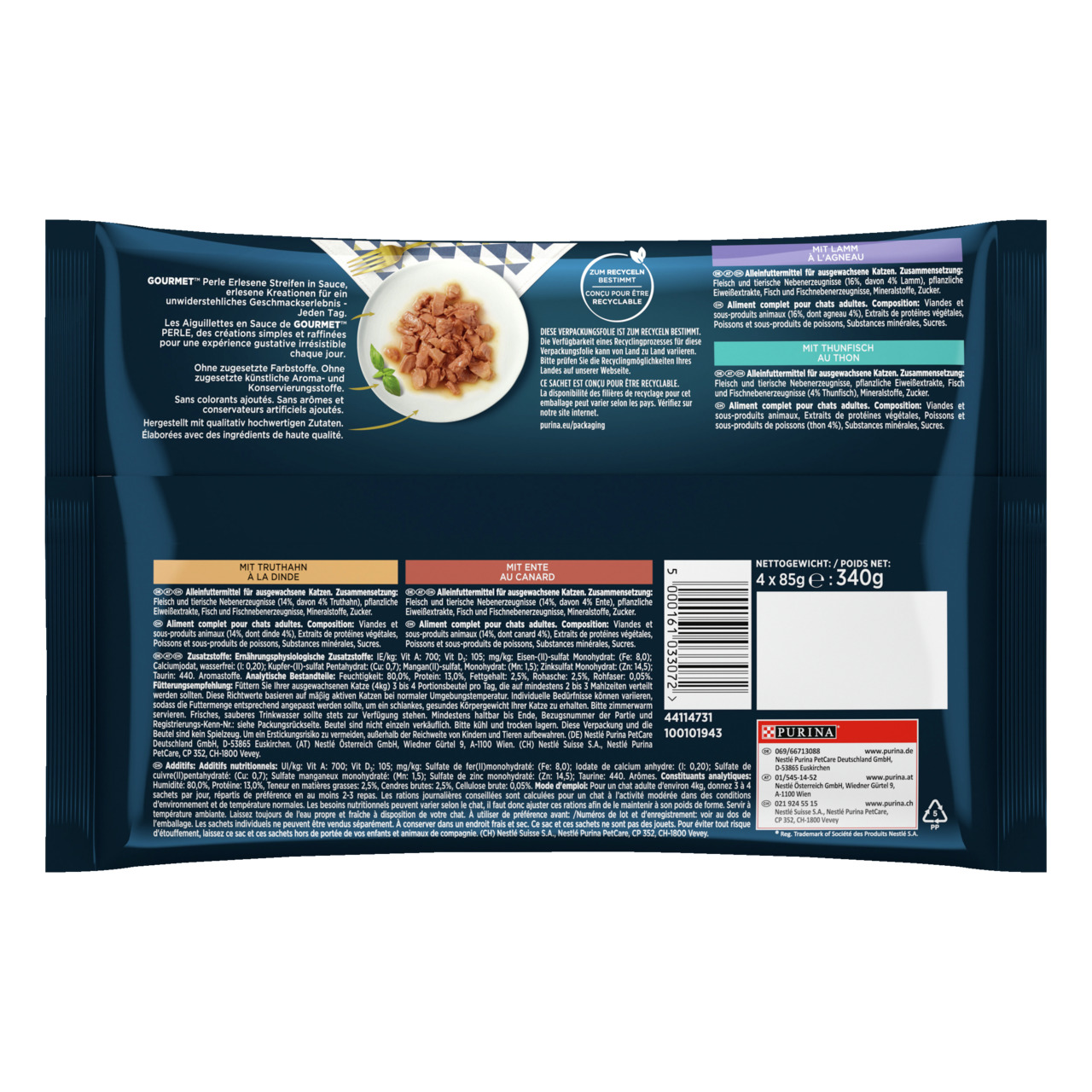 GOURMET MP Turth/Ente/Lamm/Thunf 4x85g
