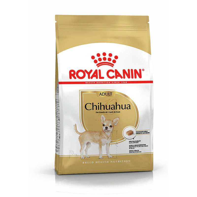 ROYAL CANIN Chihuahua Adult, für Chihuahuas ab 8 Mon., 1,5 kg, hohe Akzeptanz, unterstützt Verdauung & Zahngesundheit.
