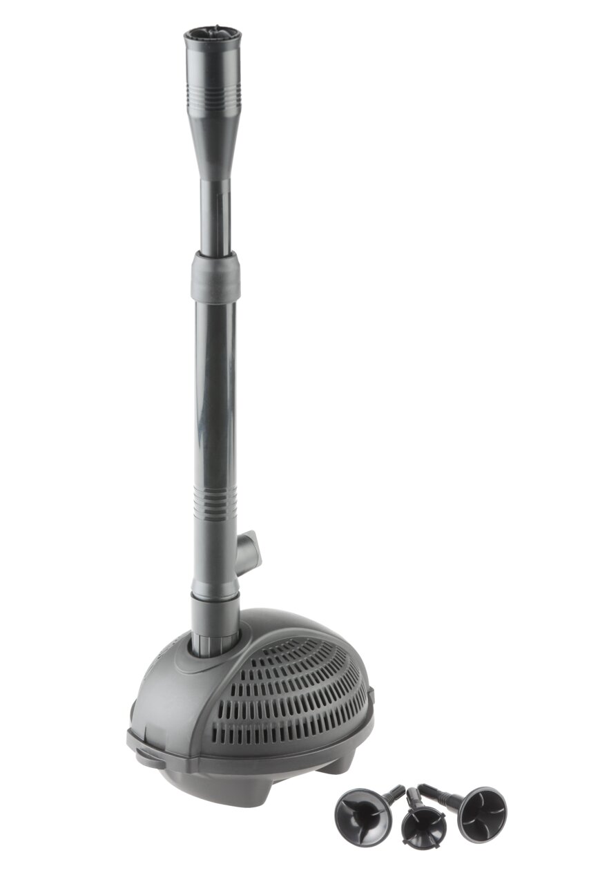 Pontec PondoVario 1500 Teichpumpe, für Gartenteiche, modernes Design, 3 Düsen, zuverlässige Wasserzirkulation, dekorative Fontänen.
