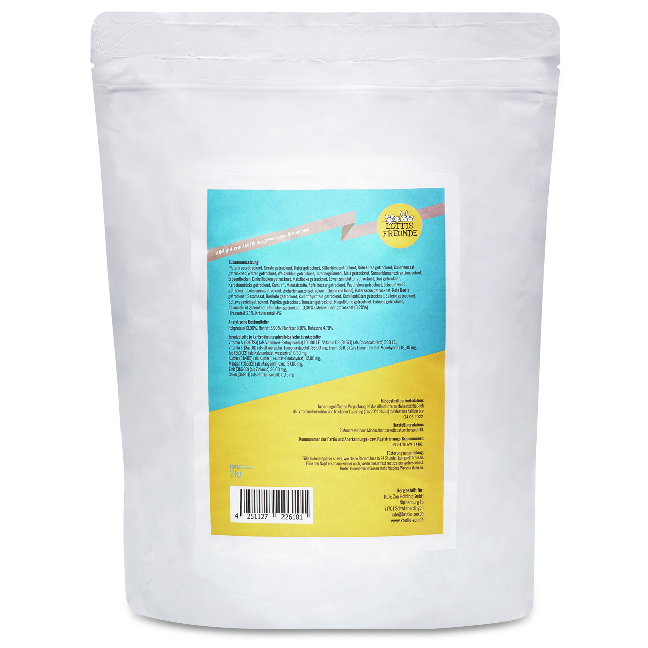 Lottis Freunde Hundefutter f. erw. Hunde, Geschm.: Geflügel, 2 kg, hochwertig.