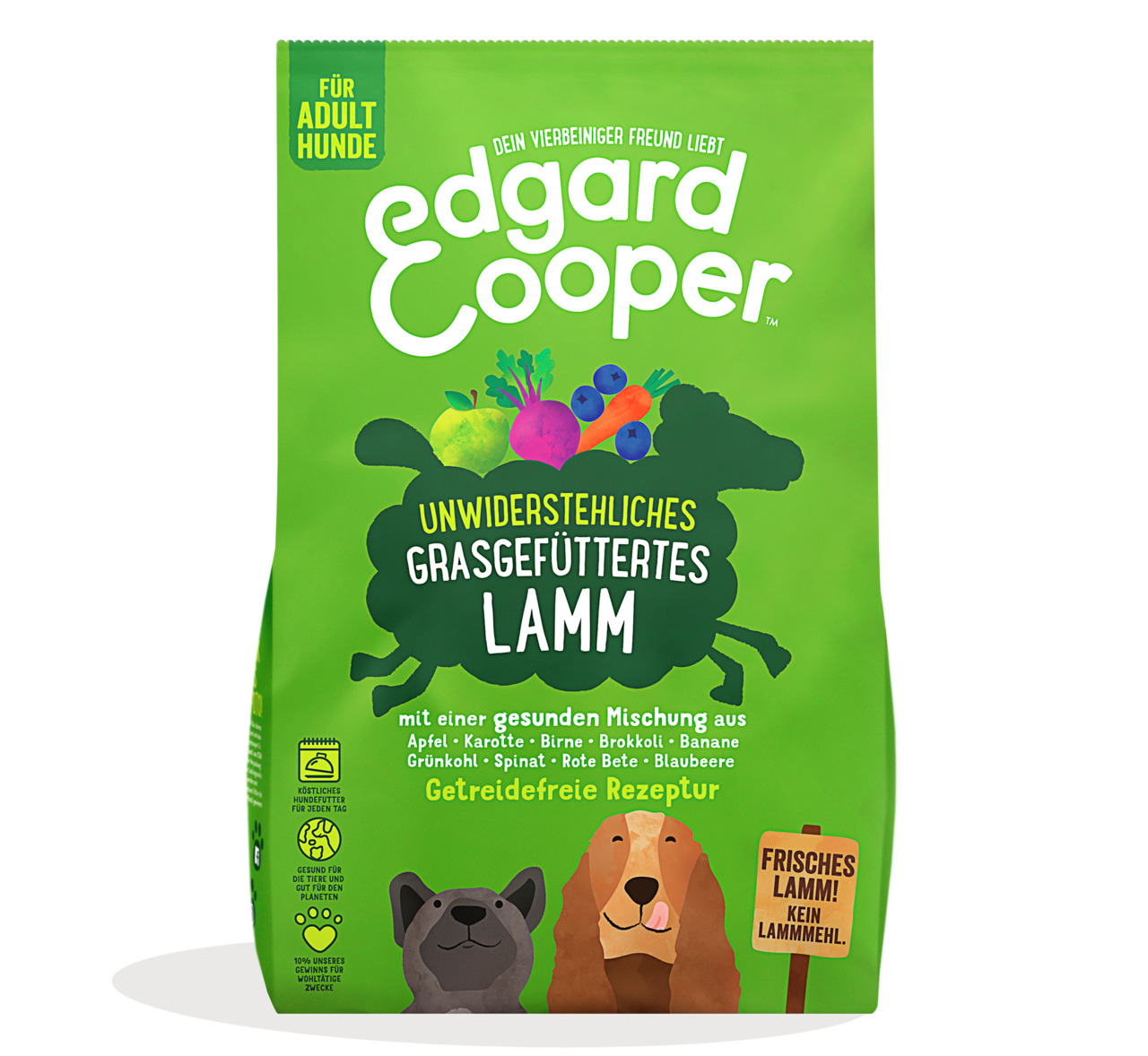Edgard & Cooper Adult unwiderstehliches grasgefüttertes Lamm Hunde Trockenfutter 2,5 kg