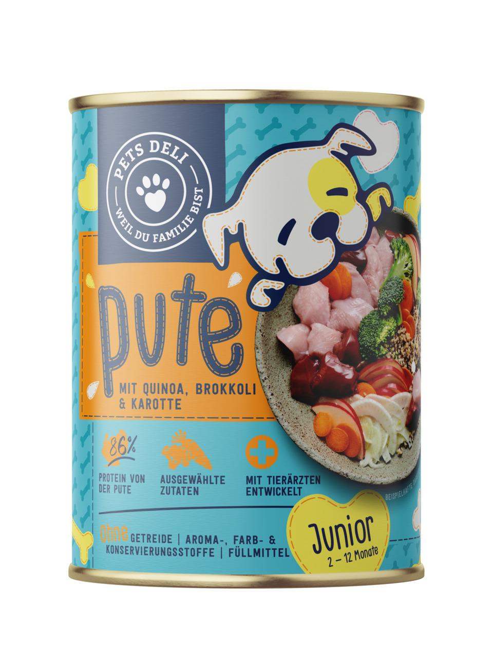 Pets Deli Junior Pute/Brokkoli 400 Gramm Hundenassfutter