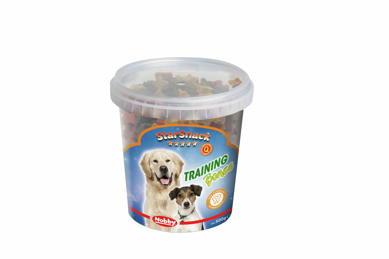 Nobby StarSnack Training Bones, 500 g, für Hunde. Leckerlis in versch. Farben-Formen, ideal fürs Training. Geschmacksrichtung nicht angegeben.