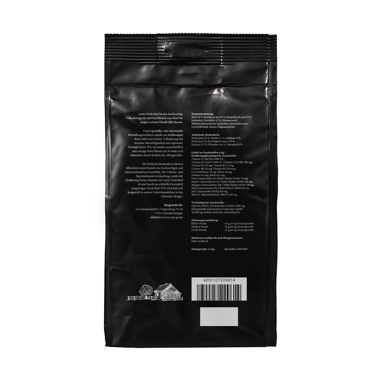 Lottis Häppchen Fresh Beef: Hundefutter f. ausgew. Hunde, Geschm.: Rind, 1,5 kg, nat. Zutaten, ausgew. Ernährung.