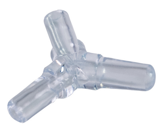Das Bild zeigt einen transparenten Luftverteiler in Y-Form der Marke HOBBY, geeignet für Aquarien und Terrarien. Das Produkt richtet sich an Aquaristik- und Terraristik-Enthusiasten und dient zur Verteilung von Luftströmen. Es besteht aus robustem Kunstst