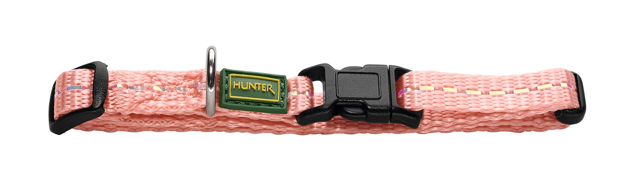 HUNTER Hundehalsband Tripoli, Nylon, Klickverschluss, grün/schwarz, verstellbar, stilvoll, für Hunde, ideal täglich.