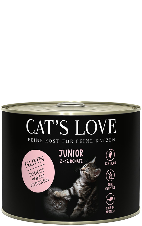 Sparpaket 6 x 200 g Cat's Love Junior Huhn Katzen Nassfutter