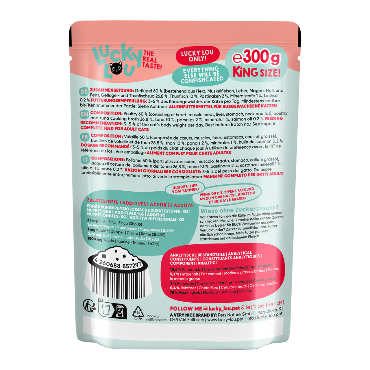 Lucky Lou Lifestage Adult Geflügel & Thunfisch 300 g