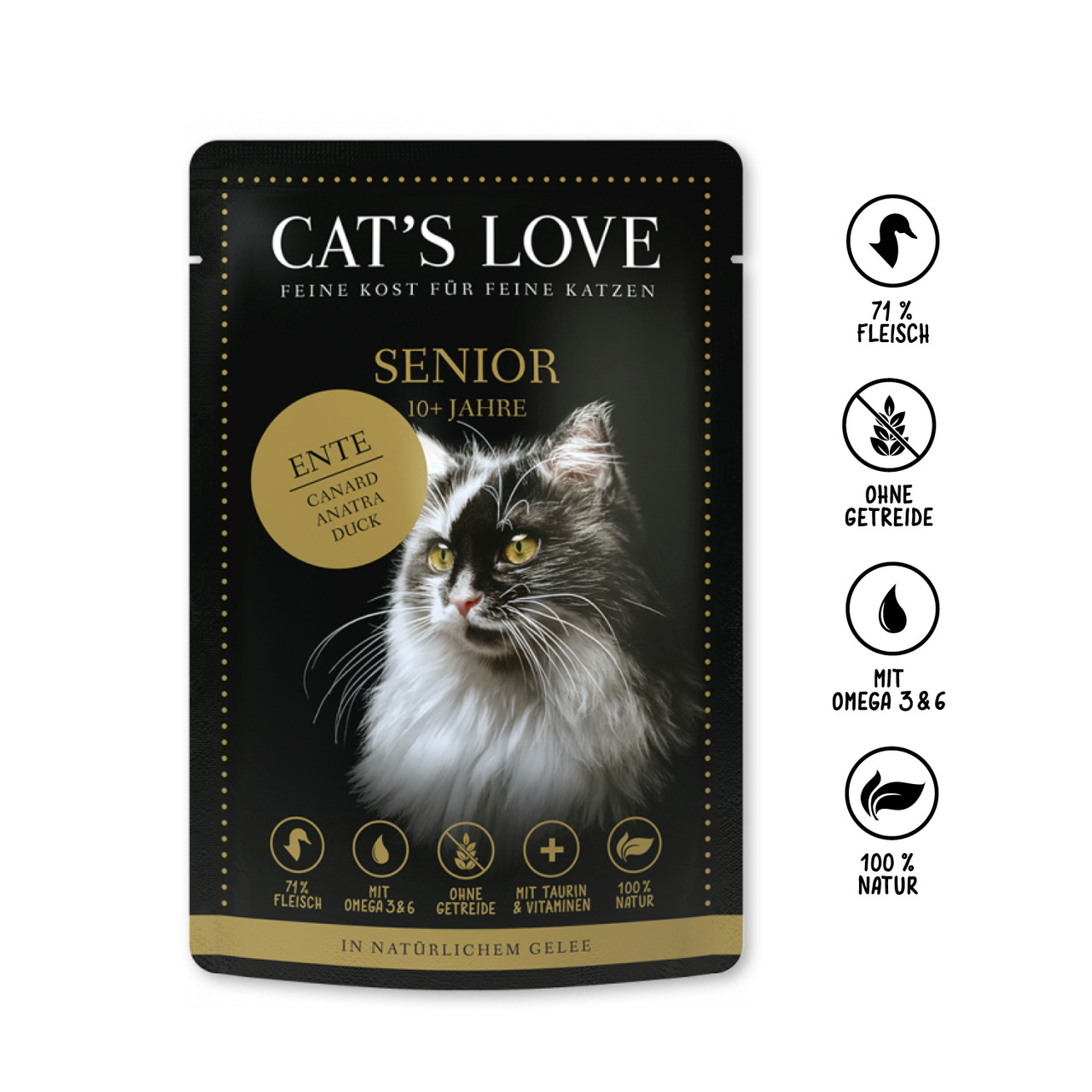 Cat's Love Senior Ente Katzen Nassfutter 85 g