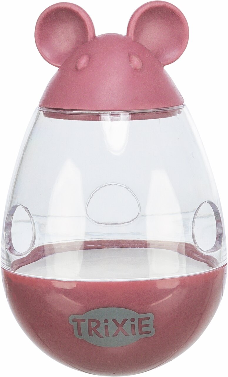 TRIXIE Snackball für kleine Tiere, rosa, mit Maus-Design, fördert Spiel und Bewegung, geeignet für Trockenfutter.