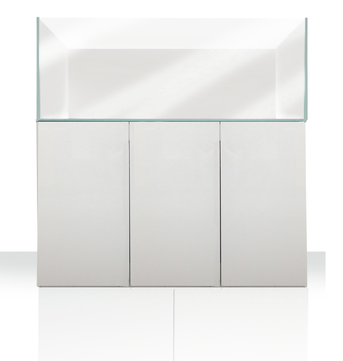 Amtra System Cube 90: Aquarium-Set (rechteckig) mit weißem Unterschrank (3 Türen), für Aquaristik-Fans, modernes Design.