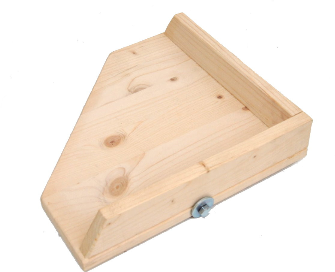 Ollesch Holz-Sitzbrett f. Nager (Hamster, Meerschweinchen, Kaninchen), unbehandelt, stabil, leicht montierbar, Maße u. Befestigung sichtbar.