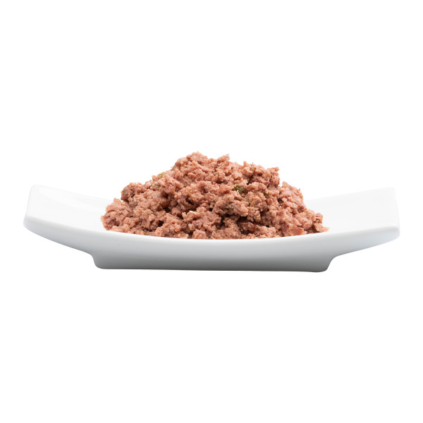 „Catz finefood“ Nassfutter für Katzen, ausgewogene Mahlzeit, Geschmacksrichtung & Menge nicht erkennbar.