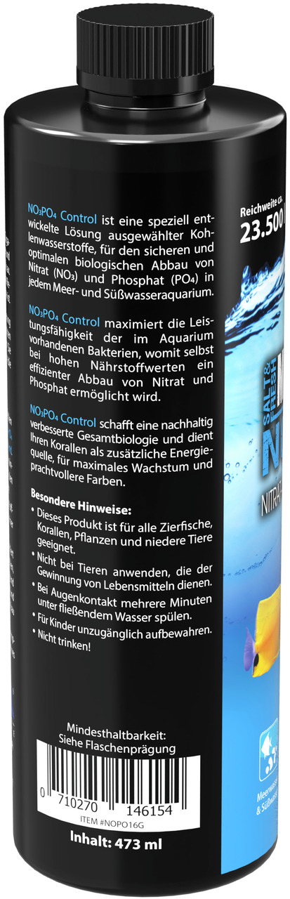 MICROBE-LIFT NO3PO4 Control, 473 ml, f. Meer-/Süßwasseraquarien, unterstützt Abbau v. NO3/PO4, Reichweite: 23.500 l, f. Zierfische/Korallen.