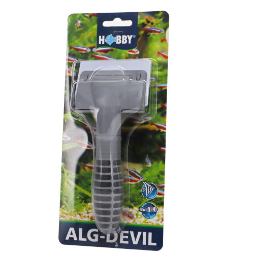HOBBY ALG-DEVIL, Reinigungswerkzeug f. Aquarienbesitzer, entfernt Algen effektiv v. Glas, ergonom. Griff, Blisterverpackung.