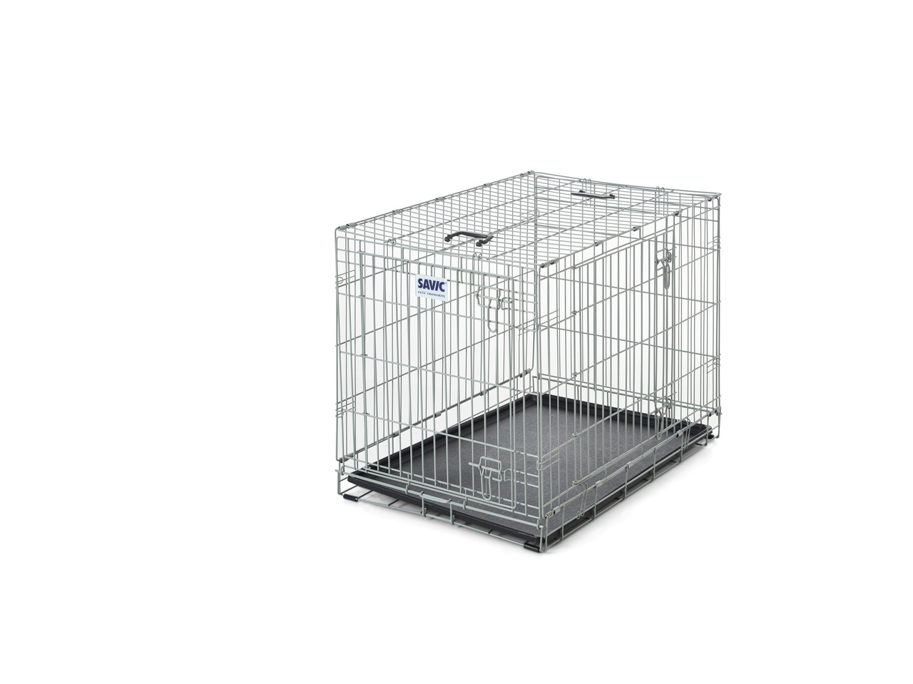 Savic Dog Residence Hundekäfig, für Hunde, Metall, Kunststoffwanne, 2 Türen, sicher, ideal Transport/Rückzugsort.