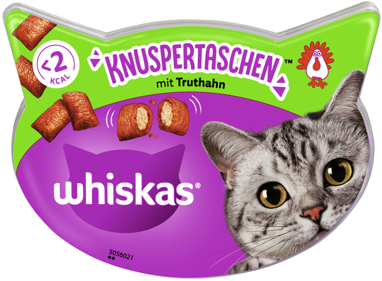 Whiskas Knuspertaschen mit Truthahn Katzen Snack 60 g