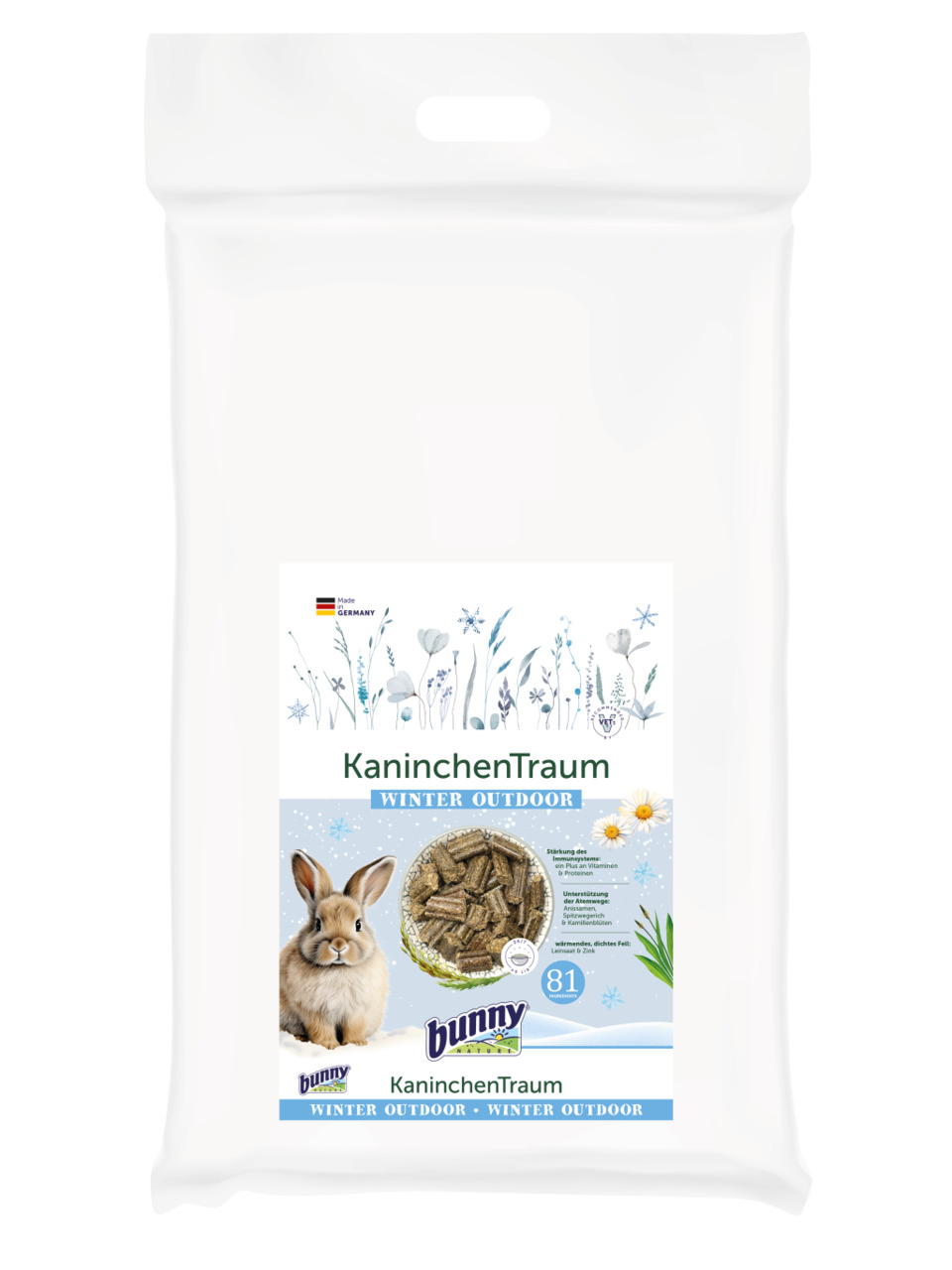 Bunny KaninchenTraum Winter Outdoor: Futter f. Kaninchen im Winter, 81 Portionen, winterl. Motive, ideal f. Kaninchenhalter.