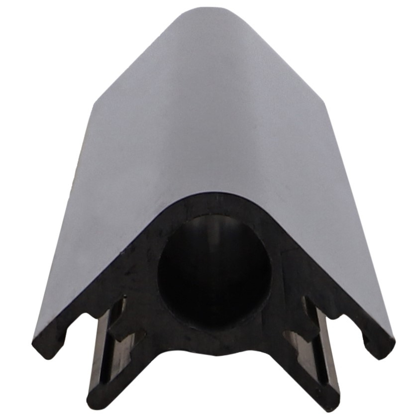 HOBBY Ersatzprofil, schwarz/silber, Kunststoff, dreieckig, für Aquarien/Terrarien, mit Öffnung & Befestigungsschienen.