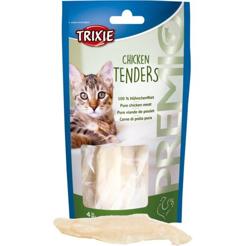 TRIXIE Premio Chicken Tenders Katzensnack, 100 % Hühnerfilet, Geschmack Huhn, 50 g, geeignet für Katzen.