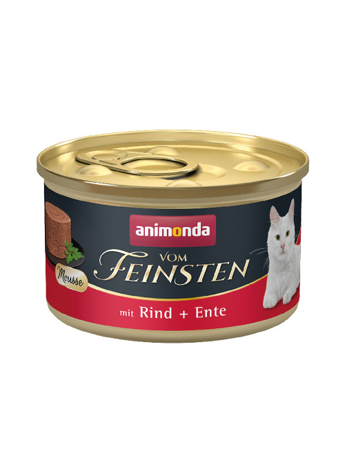 Animonda Vom Feinsten Mousse Rind+Ente, 100 g, für ausgewachsene Katzen. Ideal für anspruchsvolle Katzen.