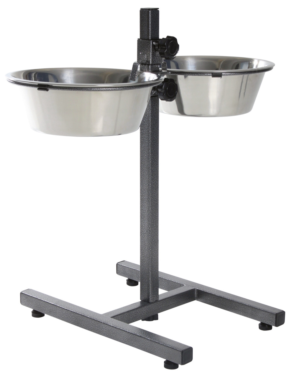 TRIXIE „Eat on Feet“ Näpfe, Hunde, 1,8L, höhenverstellbar, Edelstahl, rutschfest, ergonomisch, gesundes Fressen/Trinken.