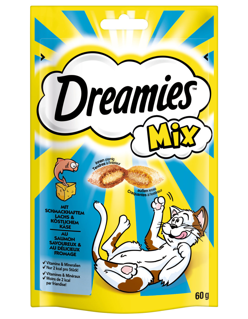 Dreamies Mix mit Lachs-Geschmack & Käse Katzen Snacks 60 g
