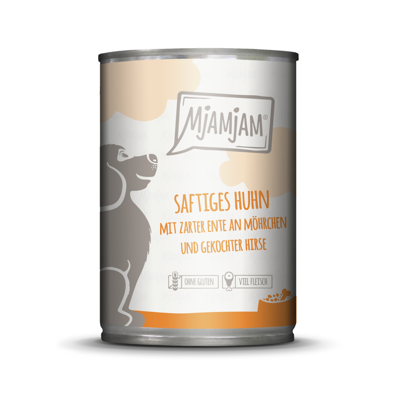 MJAMJAM Leckere Mahlzeit saftiges Huhn mit zarter Ente an Möhrchen & gekochter Hirse 400 g