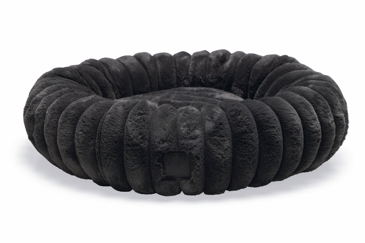 Designed by Lotte, Hundekorb für kleine bis mittelgroße Hunde, aus robustem Material, braun, mit Polster, ca. 50x40x20 cm