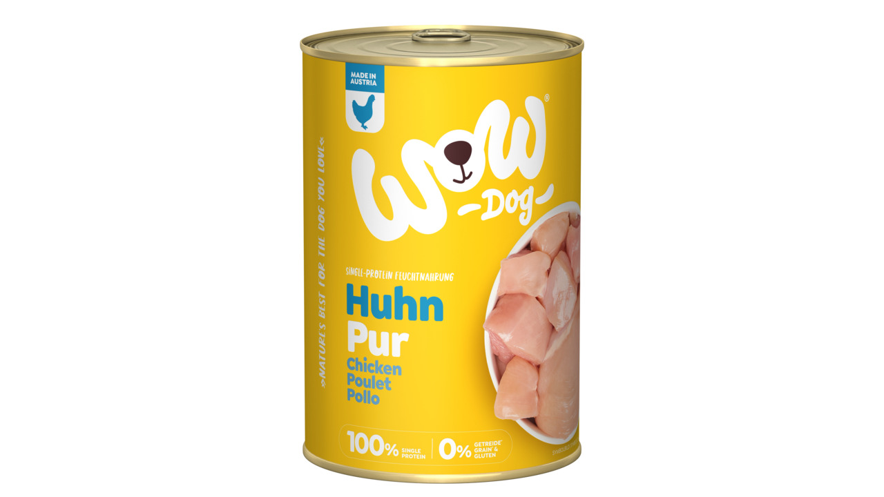 Sparpaket 24 x 400 g Wow Huhn Pur Hunde Nassfutter