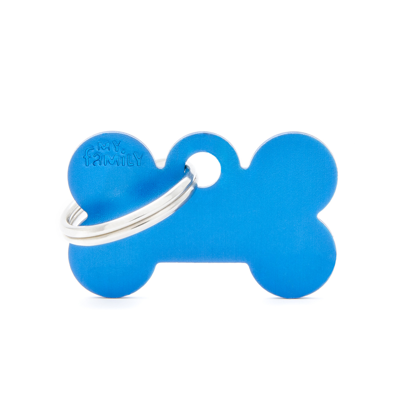 MY FAMILY Classic Small Bone Aluminum Tag blau Hundemarke