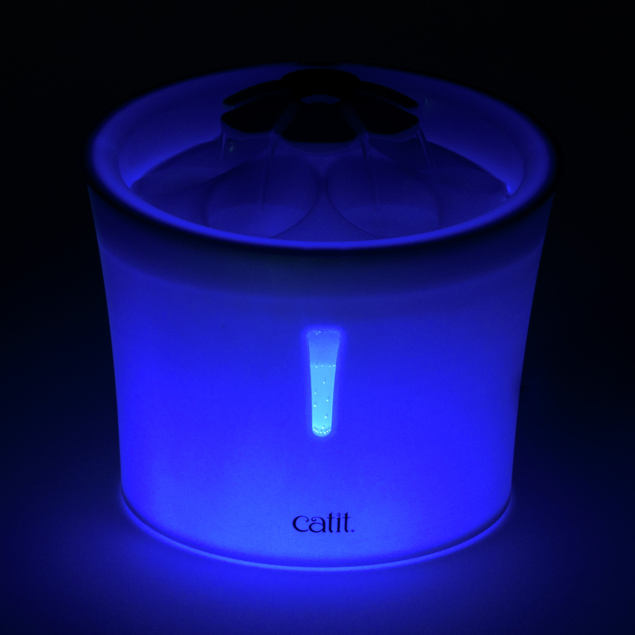 Catit LED-Trinkbrunnen f. Katzen, Modell 022517437476, frisches Wasser, fördert Hydration, LED-Licht, modernes Design.