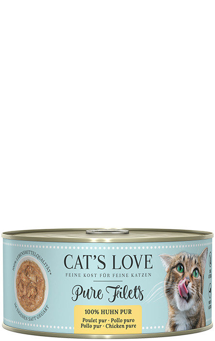 Sparpaket 6 x 100 g Cat's Love Pure Filets 100 % Huhn pur Katzen Nassfutter