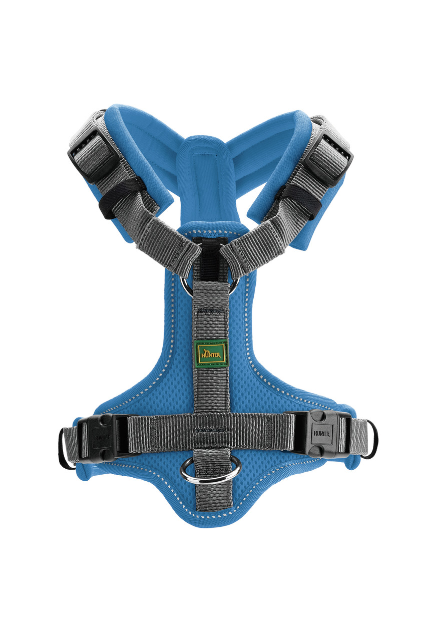HUNTER Hundegeschirr Hilo Comfort, für alle Hunde, atmungsaktives Mesh, verstellbar, grau, rob. Schnallen, optimaler Komfort.