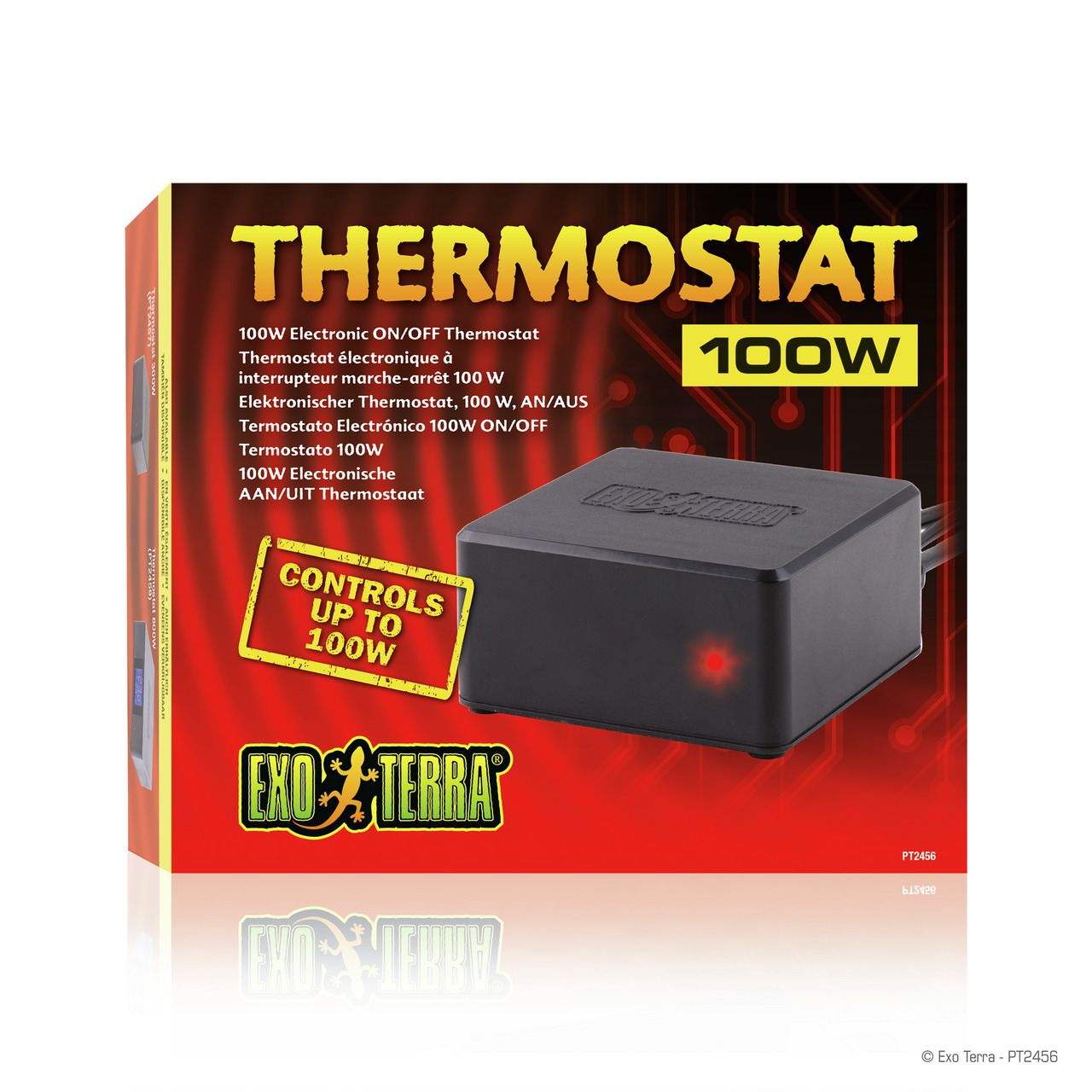 Exo Terra Thermostat 100W, elektronisches Thermostat für Reptilien, präzise Temp.-Regelung, für Heizgeräte bis 100W.