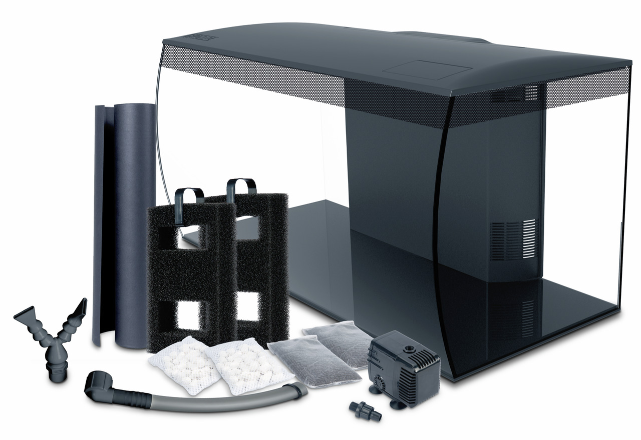 Fluval Flex Aquarium-Set, 57 L, für Aquaristik-Enthusiasten, inkl. Filtermedien, Pumpe, Schläuche, Dekorfolie, für Süßwasserfische.