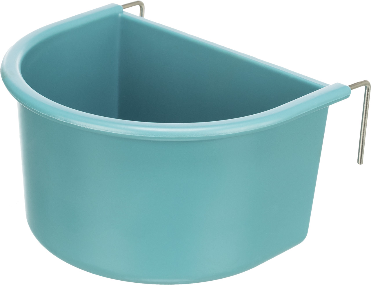 TRIXIE Futternapf m. Halterung, für Kleintiere (Vögel-Nagetiere), türkis, Kunststoff, Metallhalterung, ideal für Futter-Wasser.