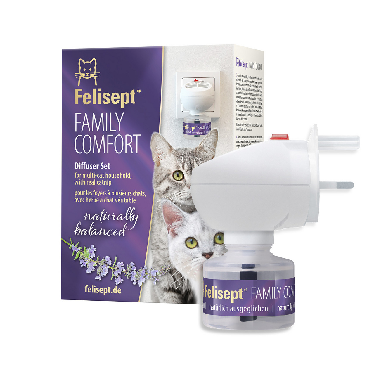 Felisept Family Comfort Diffuser Set für Katzenhaushalte, beruhigend mit Katzenminze-Extrakt, inkl. Diffusor & Flasche.