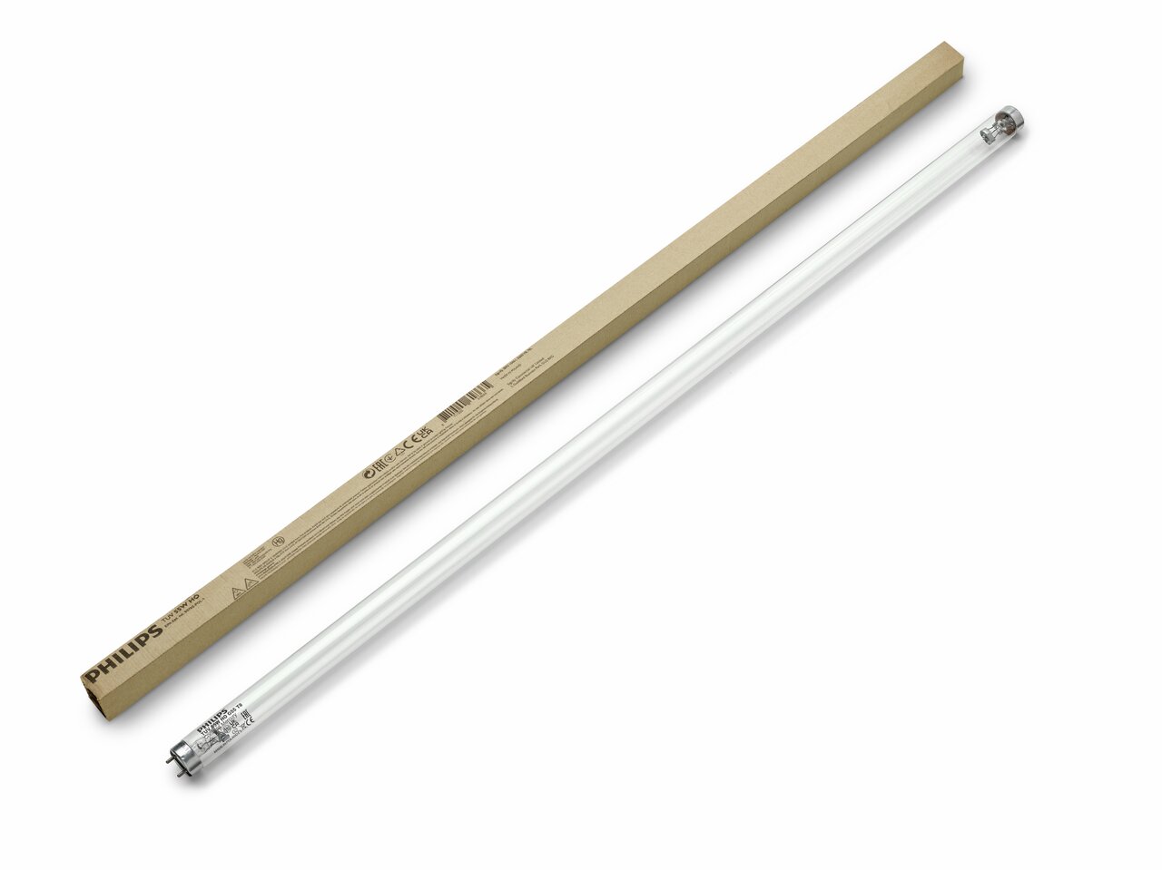 Philips TUV T8 UV-C-Lampe, G13-Sockel, zylindrisch, für Desinfektion-Sterilisation, ideal f. Krankenhäuser, Labore, Wasseraufbereitung.