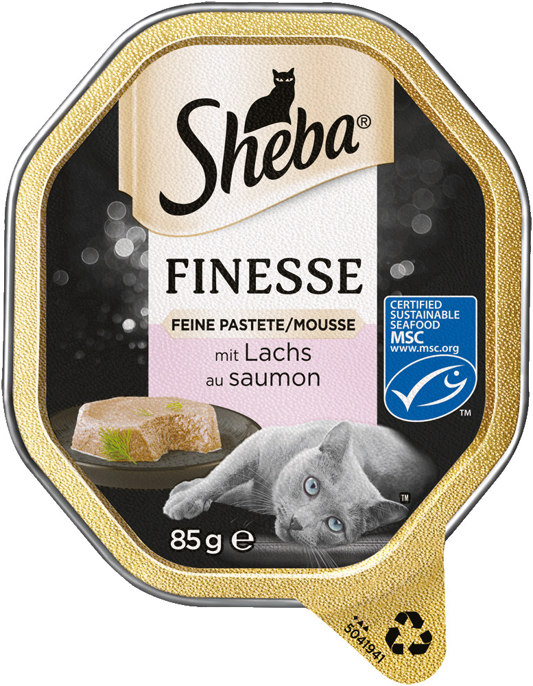 Sheba Finesse Feine Pastete Lachs 85 Gramm Katzennassfutter
