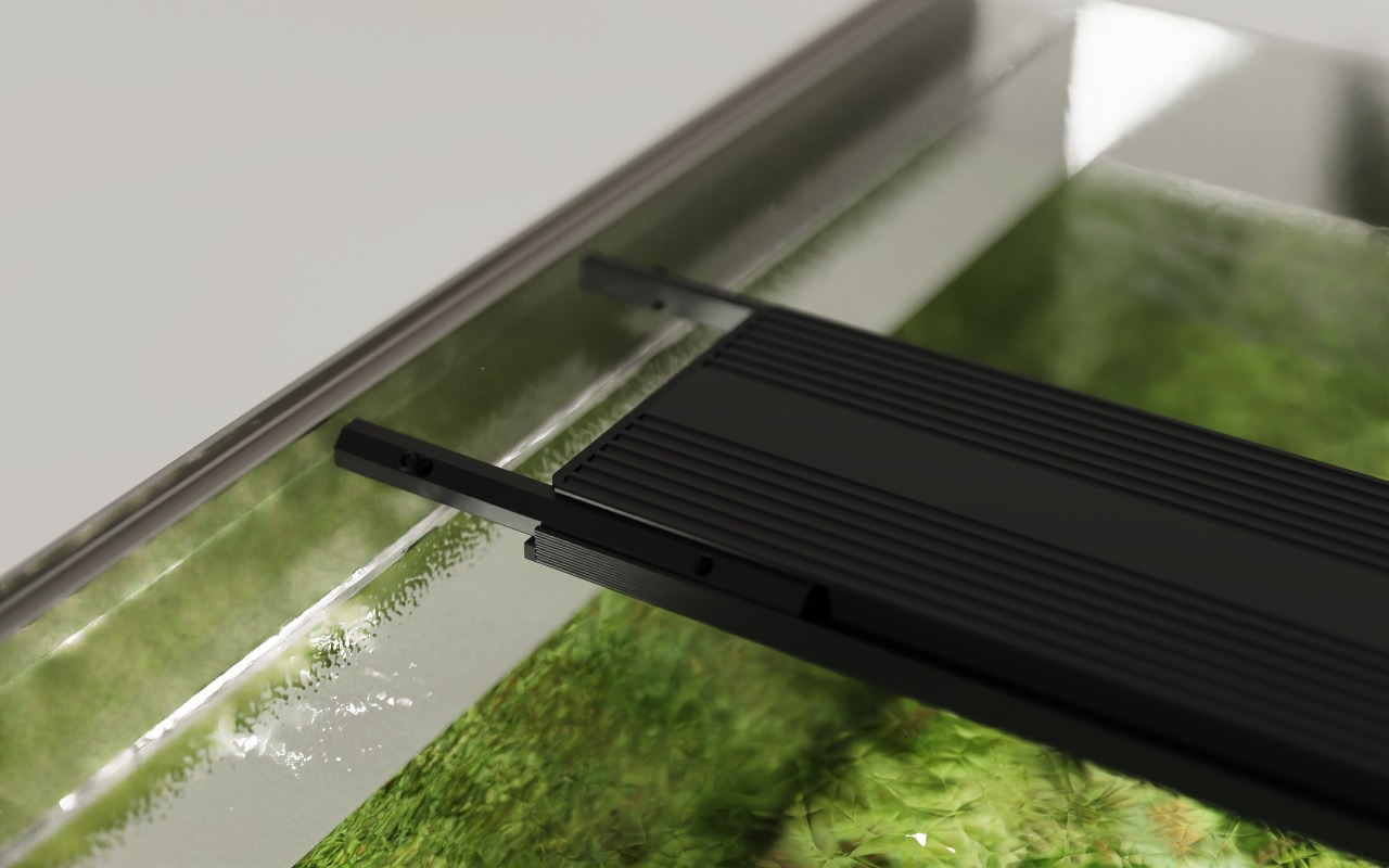 Chihiros WRGB II Slim LED-Leuchte, für Aquarien, schwarz, fördert Pflanzenwachstum, ideal für Aquarienliebhaber.
