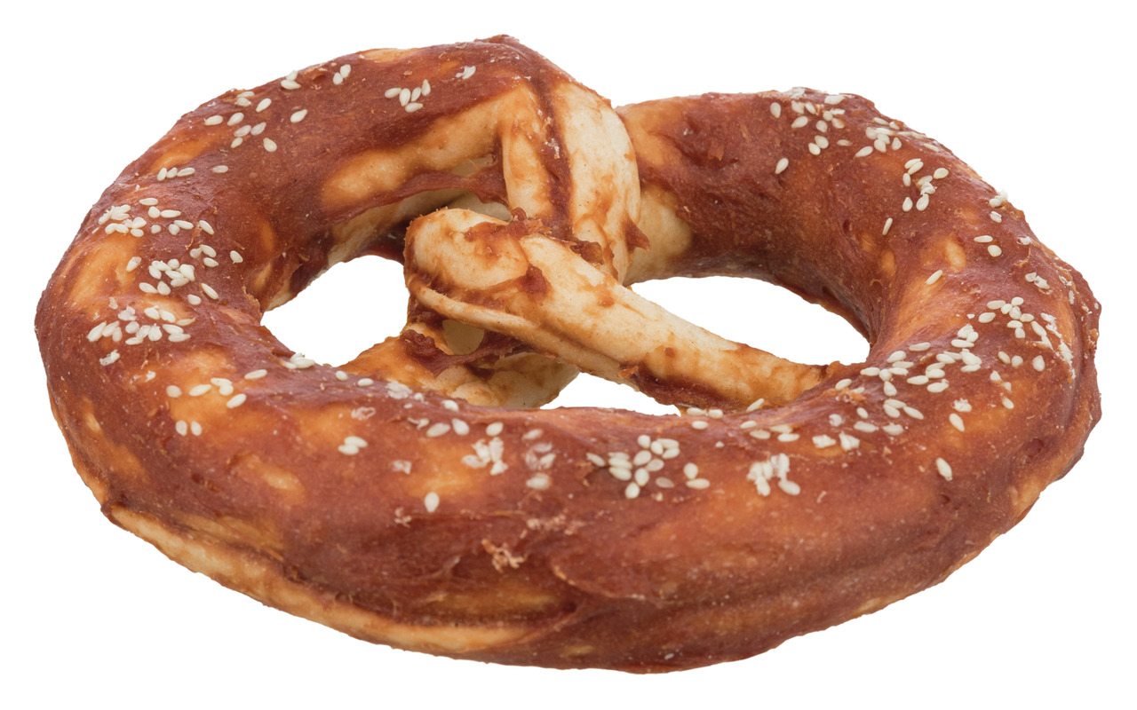 TRIXIE Denta Fun Pretzel mit Ente lose Ø 10 cm 75 Gramm Hundekauartikel