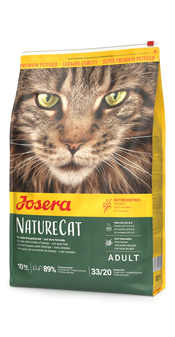 Josera NatureCat Adult Katzentrockenfutter für adulte Katzen, getreidefrei, ohne spezielle Geschmacksangabe, 10 kg.
