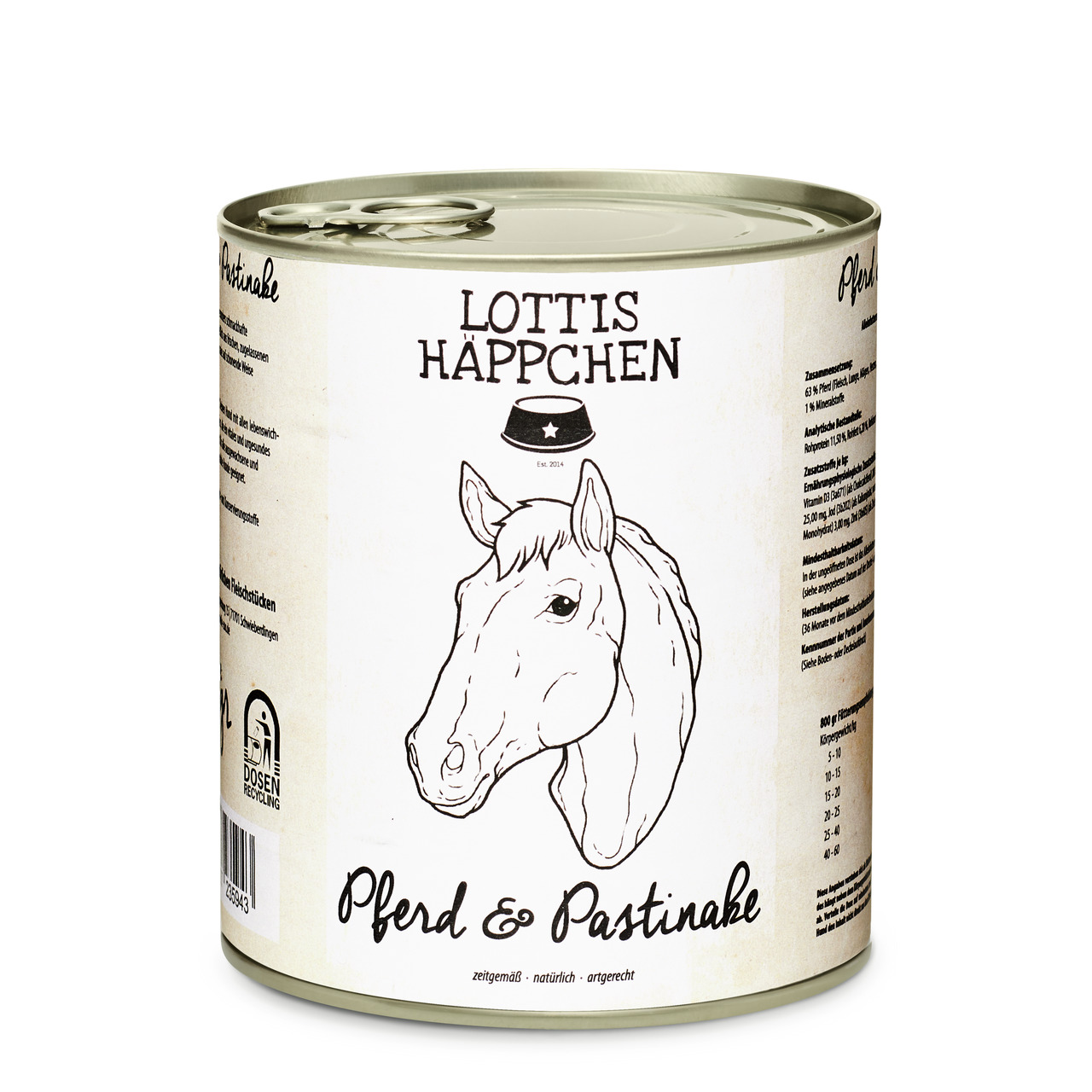 Lottis Häppchen Pferd/Pastinake 800g