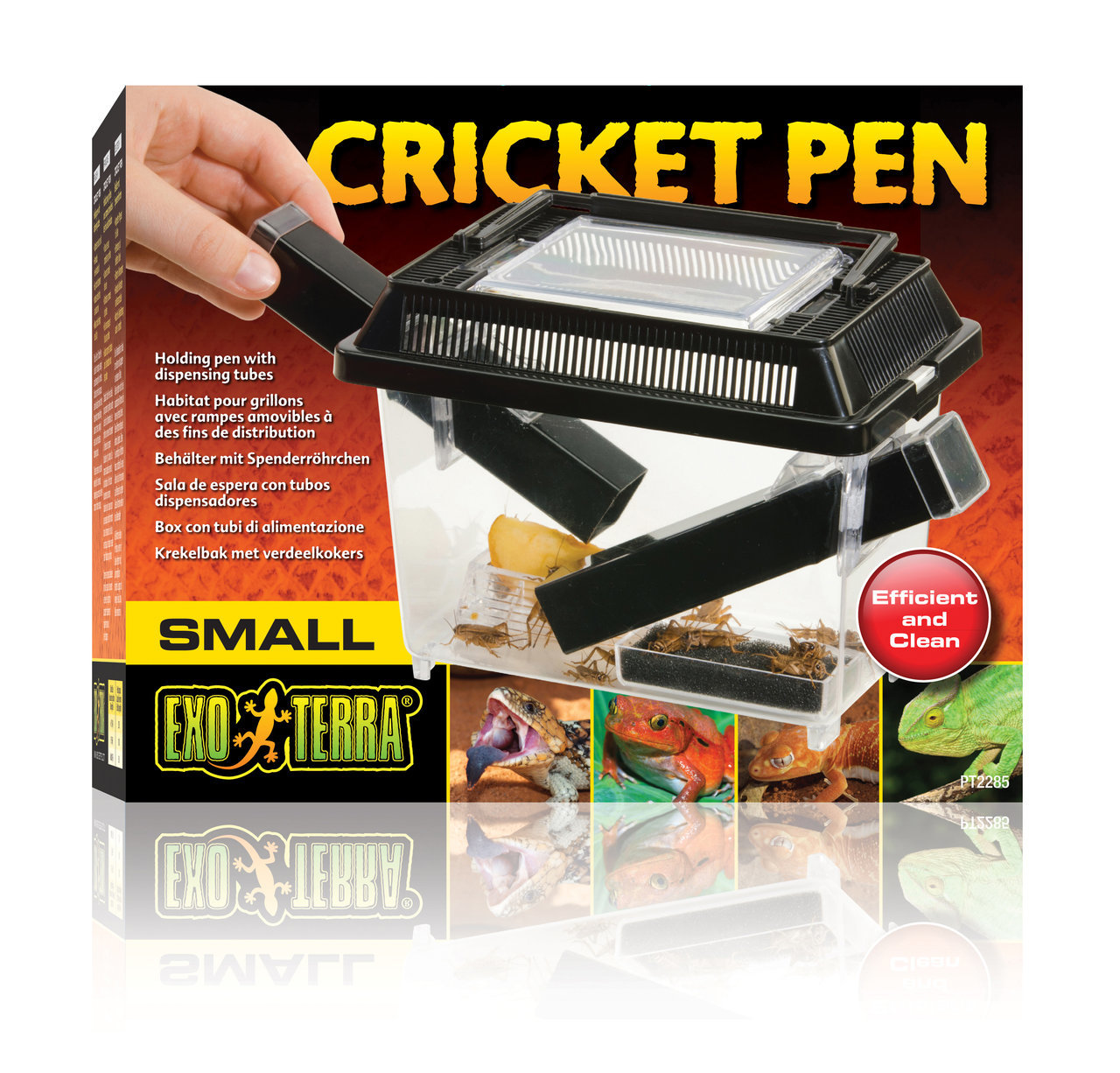 Exo Terra Cricket Pen Small: Behälter m. Spenderöhrchen f. Grillen, ideal f. Reptilienhalter, effizient & sauber, Reptilienbilder.